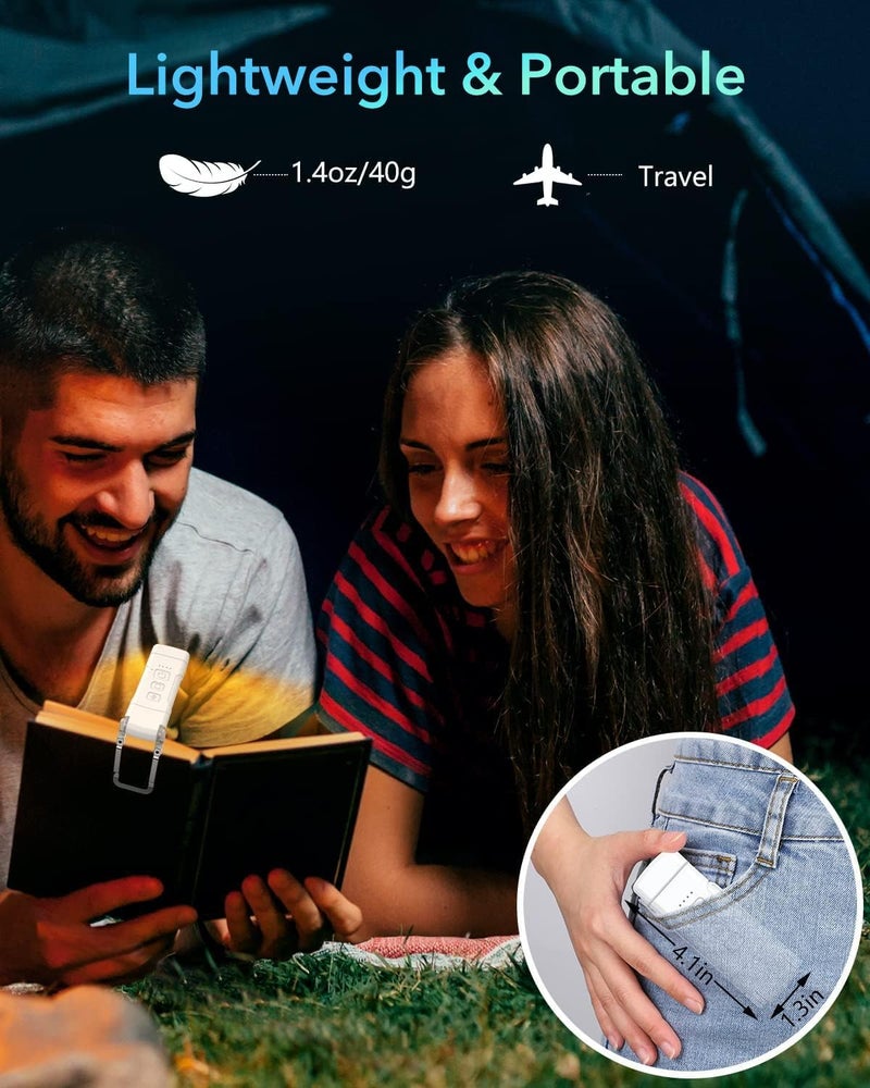 PASHANDOZ Mini Night Reading Lamp Night Reading Light USB Rechargeable Book Reading Light Lamp Book Reading Light with Timer Portable Light with Clip Rechargeable Reading Lamp with 2 Timing Modes - Image 5
