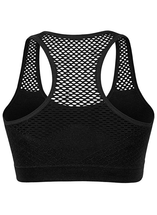 Generic - Mesh Quick Dry Sports Bra Black - Image 1