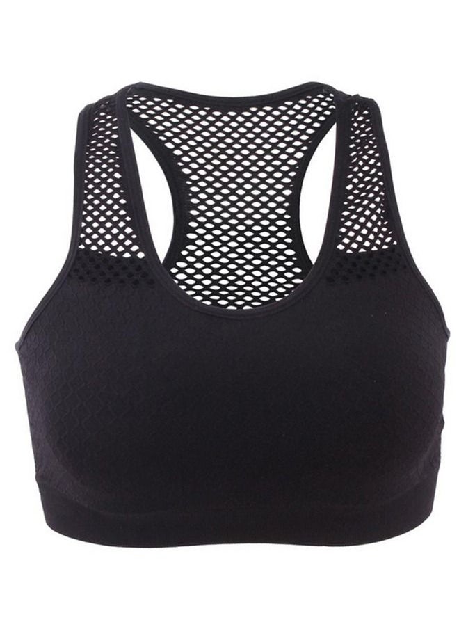 Generic - Mesh Quick Dry Sports Bra Black - Image 1