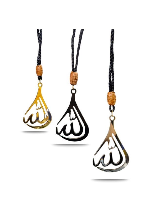 ARABIQO Islamic Allah Car Hanger – Premium 5mm Acrylic Arabic Calligraphy Ornament (8cm x 5cm) for Rear View Mirror, Muslim Car Interior Decoration & Spiritual Gift for Men & Women (Black) - Image 3