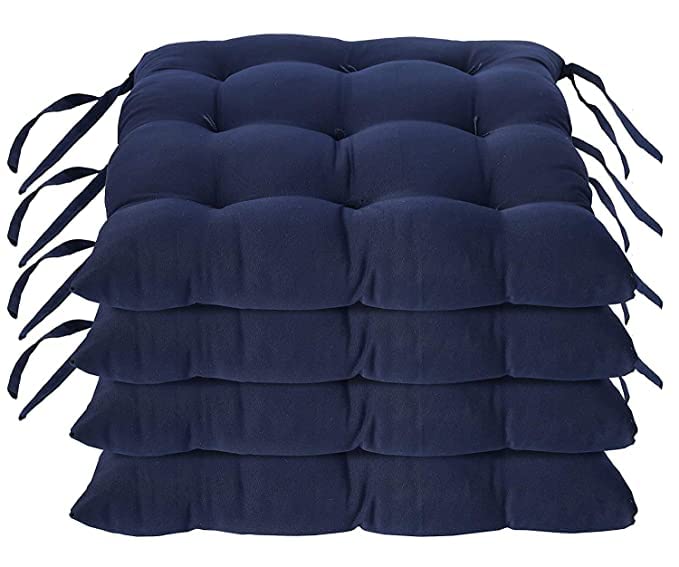 MITUL Microfiber Chair Cushion Seat Pad with Ties Use for Home Chair Bookstore Library Cafe Car Office 40X40cm 40x40 cm Blue 8 - Image 5