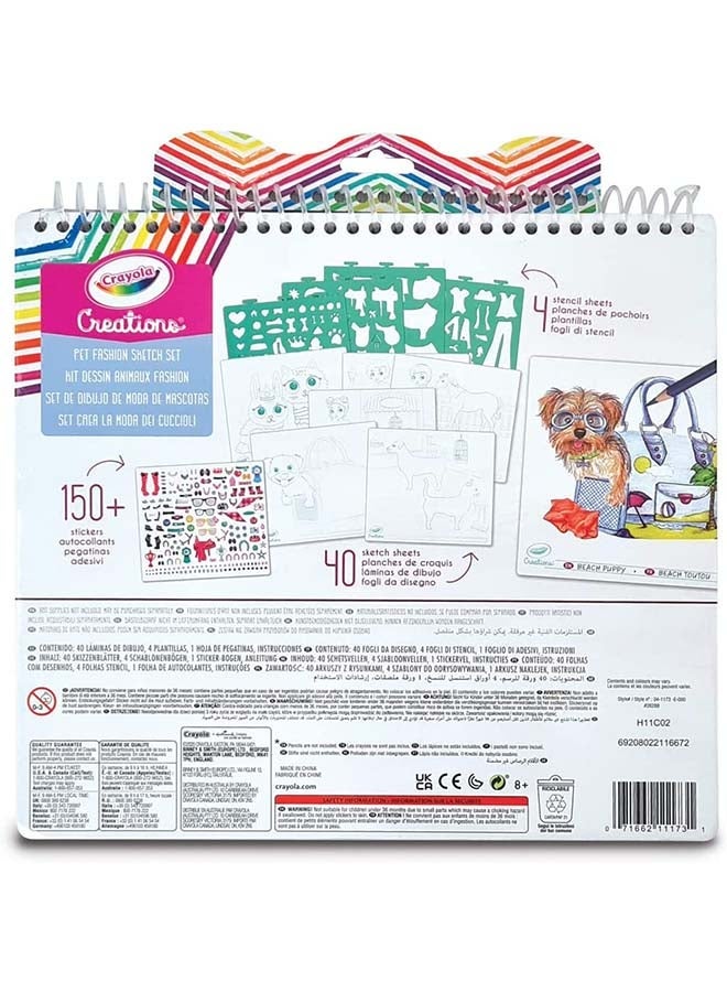 Crayola Creations, Puppy Fashion Set, Album with 40 Pages, Stencils and 150 Stickers, Creative Activity for Children, Assorted Pack of 1 - Image 4
