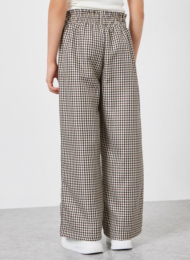 Styli Girls Checkered Wide-Leg Trousers - Image 4