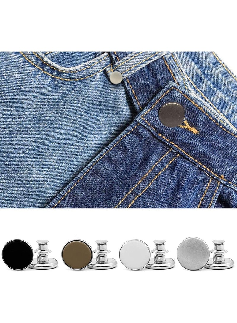 Y&D Pants Button, Replacement Jean Buttons No-Sew Instant Button Detachable, Removable Adjustable Metal to Extend or Reduce Waist Size, Pins (12 Sets 17mm)  - Image 3