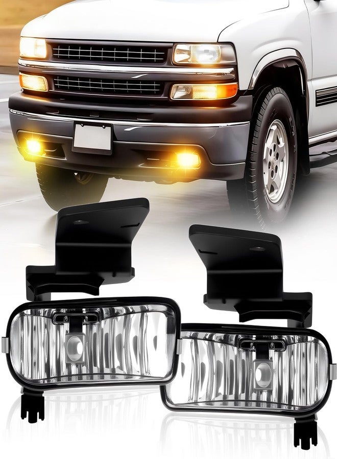 Boxlight Fog Lights Compatible with 1999-2002 Chevy Silverado 1500 2500/2001 2002 Silverado 1500HD 2500HD 3500/2000-2006 Tahoe Suburban 1500 2500(Clear Lens) - Image 1