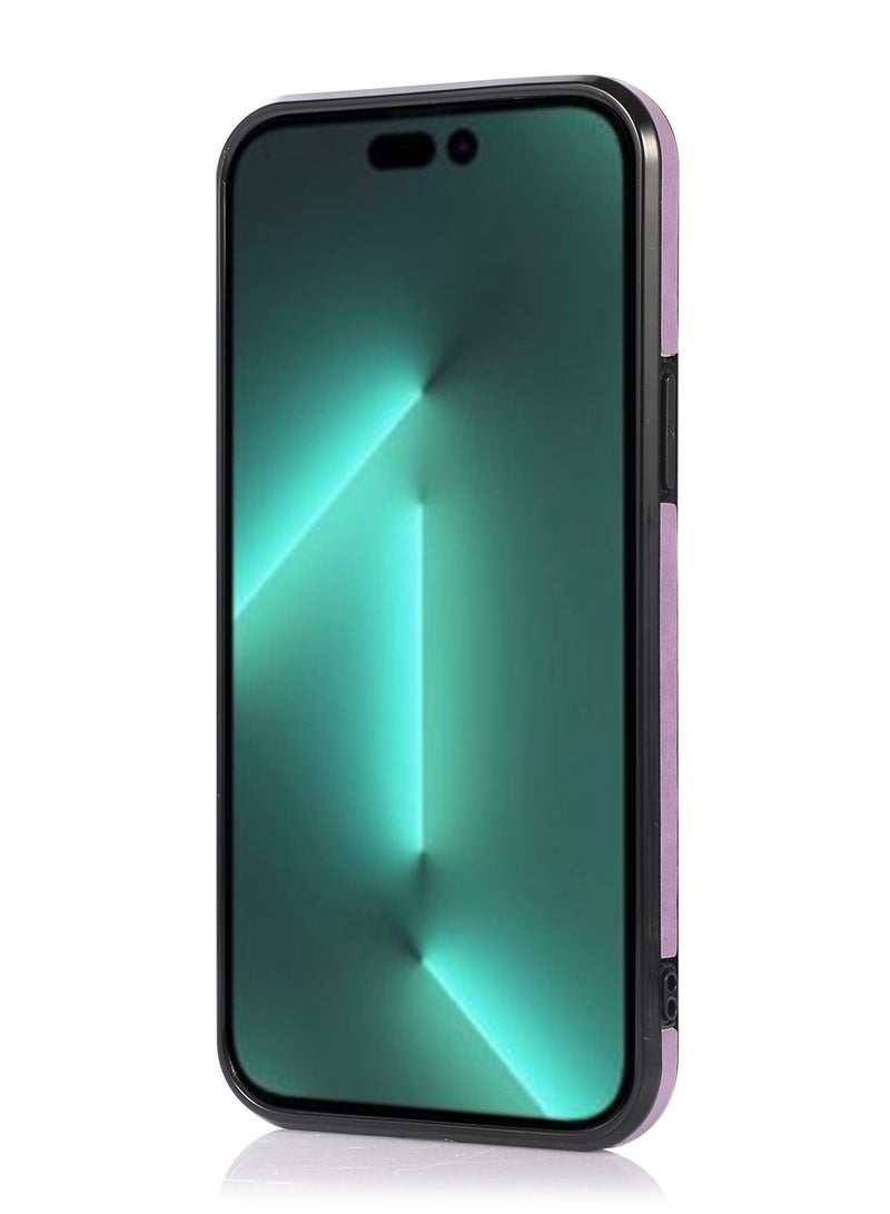 Suteni Back Cover Leather Hidden Card Slots Phone Case for iPhone - Image 2