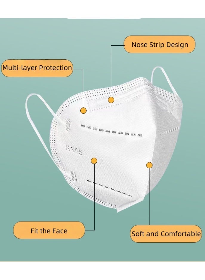 50-Piece N95 Disposable Particulate Respiratory Nanofiber Face Mask (White) - Image 2