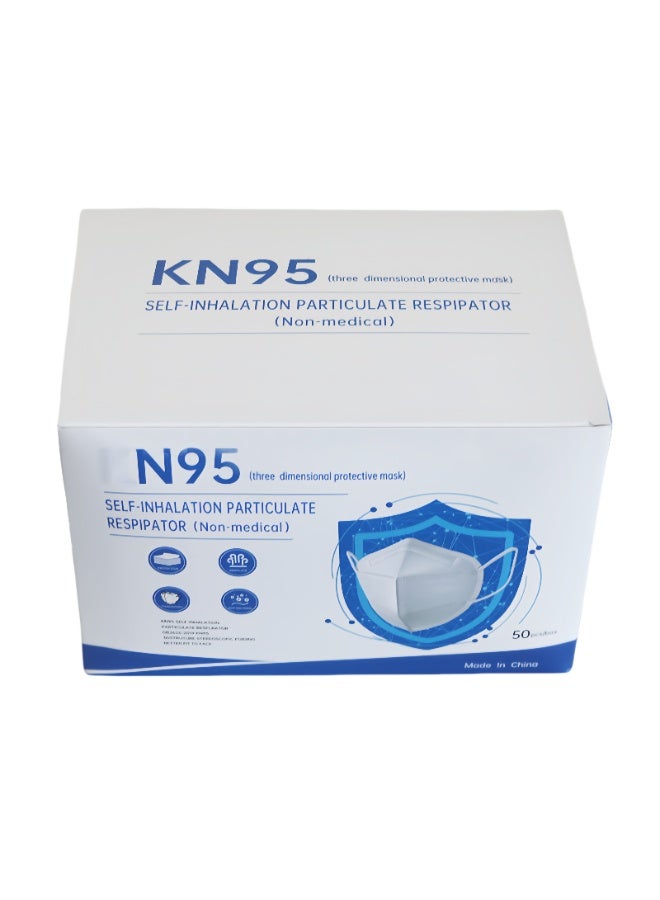 50-Piece N95 Disposable Particulate Respiratory Nanofiber Face Mask (White) - Image 3