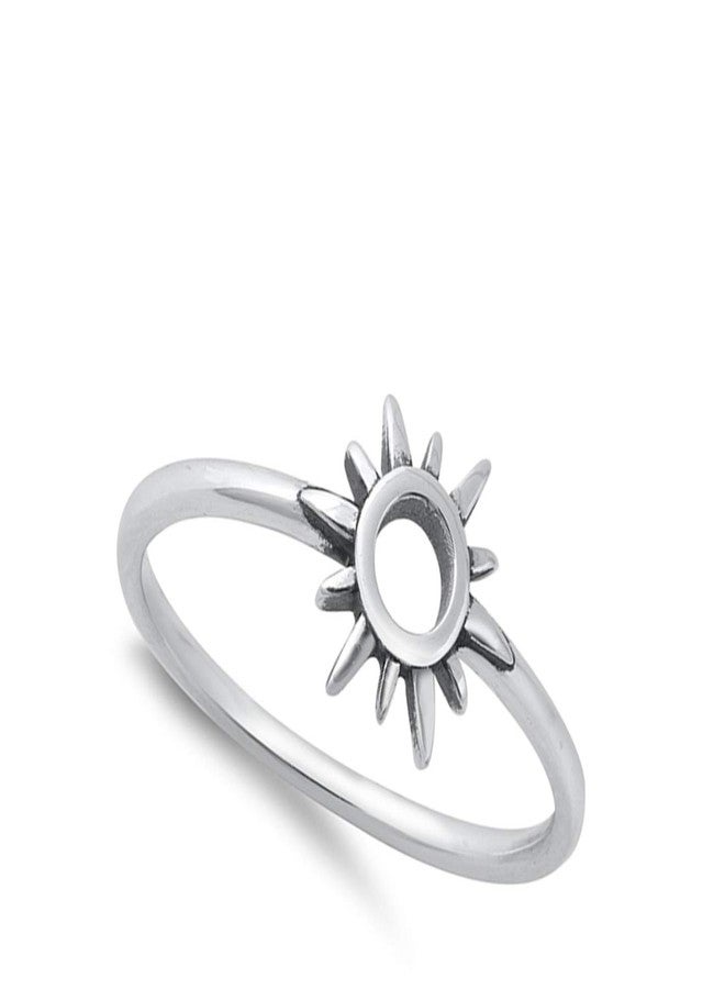 Sac Silver Boho Open Sun Ring New .925 Sterling Silver Band Size 4 - Image 2