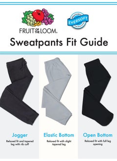 FRUIT OF THE LOOM Men'S Eversoft Fleece Sweatpants With Pockets, Moisture Wicking & Breathable, Sizes S4X, Black Heather, Small  - Image 5