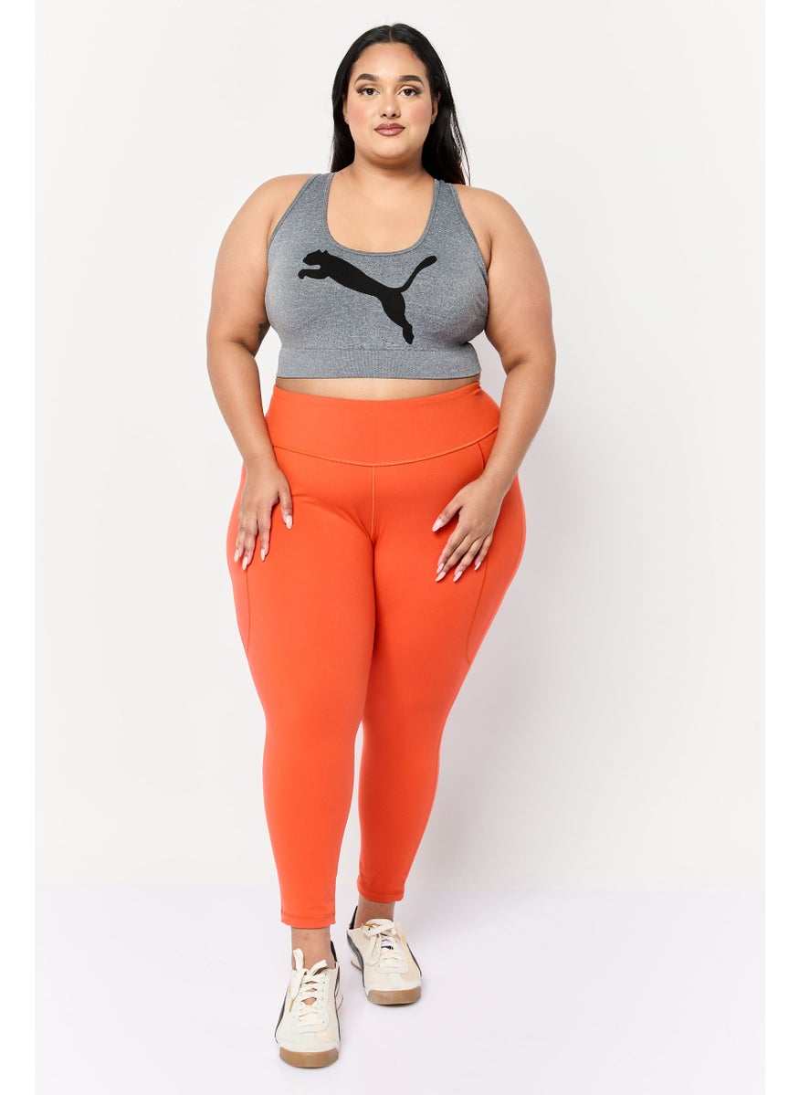PUMA Women Plus Size Brand Logo Padded Outdoor Sports Bra, Grey  - Image 3