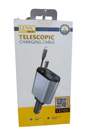 4-in-1 Retractable Car Charger with USB Type-C, Lightning, and PD Fast Charging | Car Charger Adapter for All Phones & Devices | Supports Quick Charge for iPhone, Samsung, Huawei, Xiaomi & More | Compact Design with LED Display – Black - pzsku/ZCAFC5CAA0107D7FDCBDDZ/45/1746349659/925af2f1-d48c-448e-8d5e-3aa5773d50fd