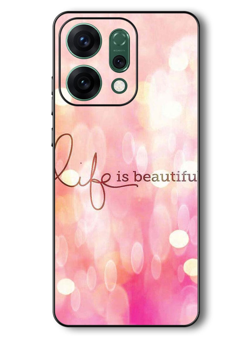 Theodor Case Compatible with Oppo Reno 14 6.59 Inch Protection Shockproof Bumper Cover Life Is Beautiful - Image 1
