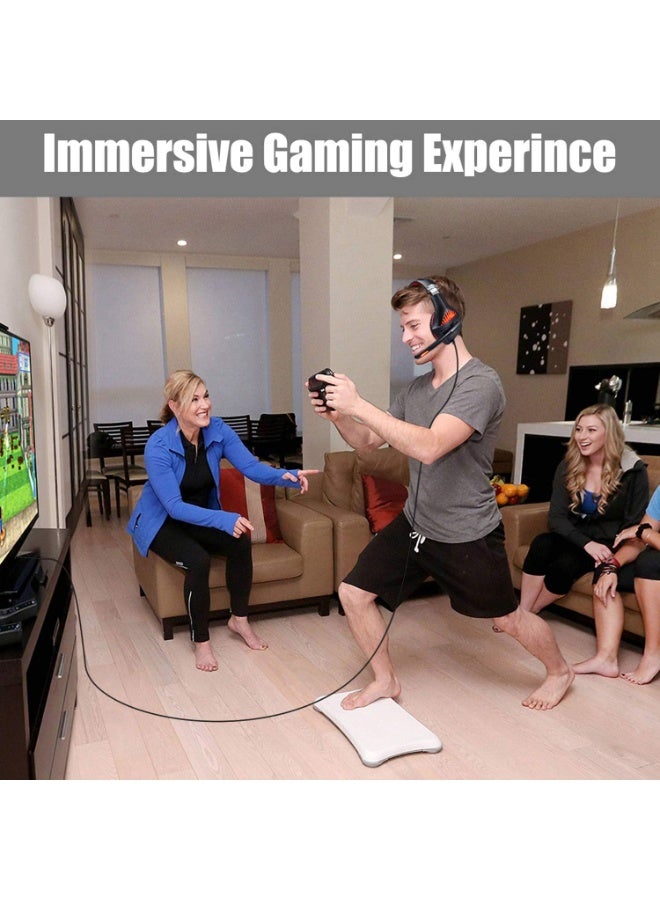 Gaming Headset – PS4 Wired Headphones with Microphone, Deep Bass Stereo Sound, 3.5mm Jack, Noise-Proof Over-Ear Earphones Compatible with PS4, PC, Xbox One, Tablets, MP4, Huawei, iPhone, Sony, Samsung – Red - Image 4