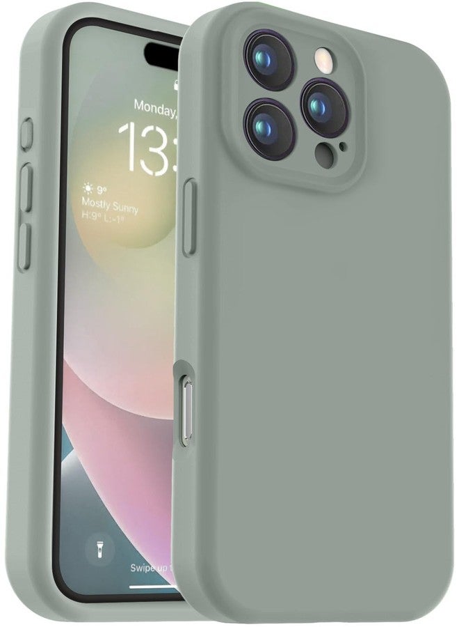Vooii Compatible with iPhone 16 Pro Case, Liquid Silicone Upgrade [Camera Protection] [Soft Anti-Scratch Microfiber Lining] Shockproof Phone Case for iPhone 16 Pro 6.3 inch - Calke Green - Image 1