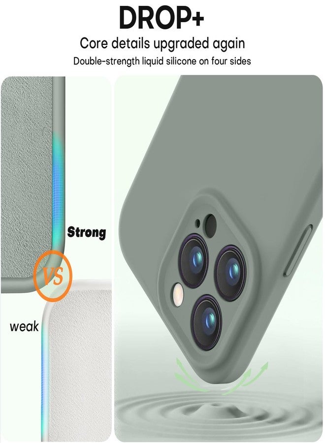 Vooii Compatible with iPhone 16 Pro Case, Liquid Silicone Upgrade [Camera Protection] [Soft Anti-Scratch Microfiber Lining] Shockproof Phone Case for iPhone 16 Pro 6.3 inch - Calke Green - Image 4