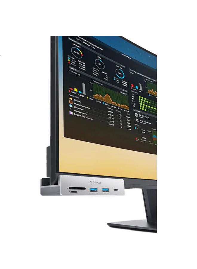Orico محور أوريكو من نوع C، محطة توسيع Usb3.2Gen2، محور 10Gbps، مشبك من سبائك الألمنيوم، كابل تمديد لسطح المكتب واللابتوب، Mh5Pc أسود - Image 1