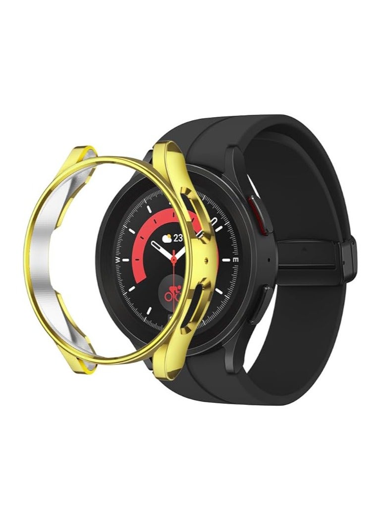 Samsung Galaxy Watch 5 Pro 45mm, Soft Material Shockproof Protective Cover for Samsung Galaxy Watch 5 Pro 45mm (Gold) - Image 1