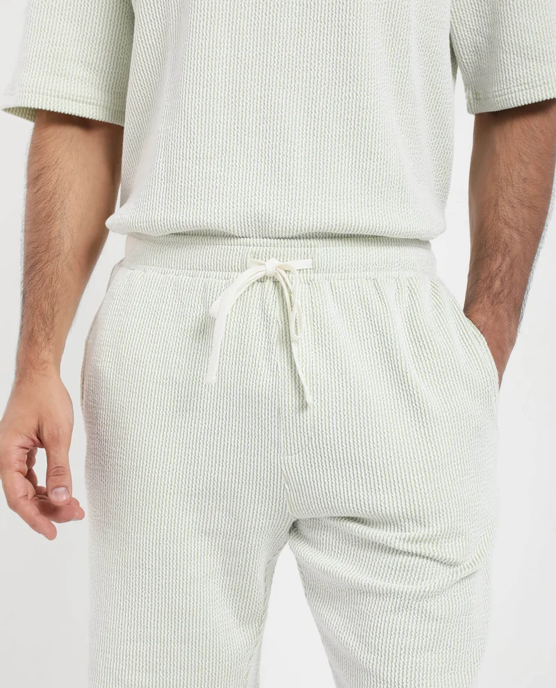 Rare Rabbit Men's Self Stripe Textured Shorts