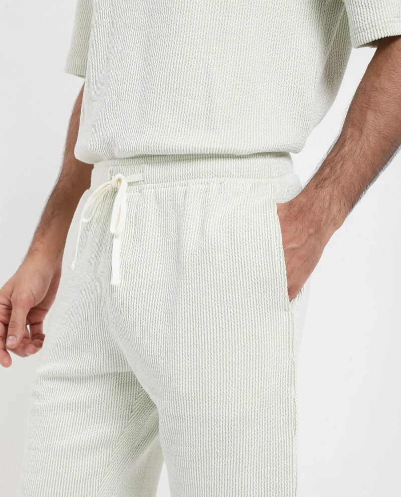 Rare Rabbit Men's Self Stripe Textured Shorts