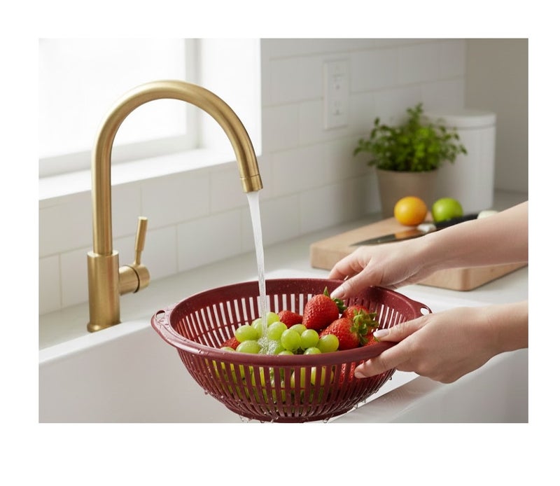 favilla Vegetable and fruit strainer - large plastic, code 643 - dark red - Image 2