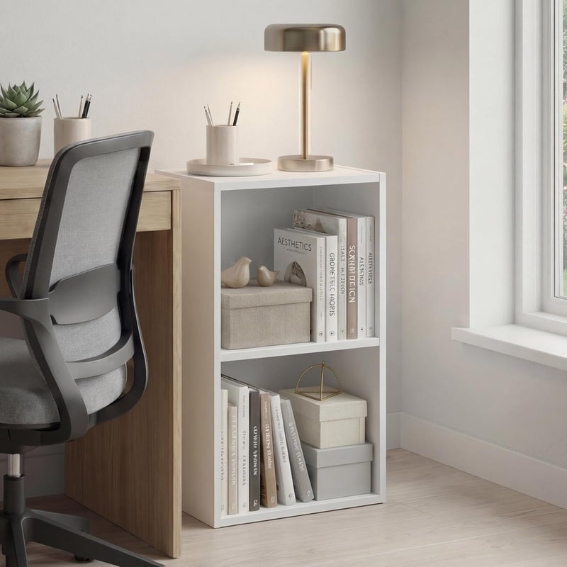 Vida Designs Oxford 2 Tier Cube Bookcase, White - Image 2