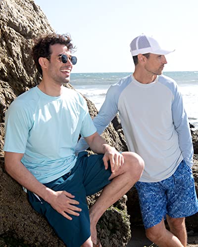 REALESSENTIALS Real Essentials 4 Pack: Mens Long Sleeve Rash Guard Shirt UPF 50+ Swim Beach UV Sun Protection Fishing Quick Dry (Big & Tall) - Image 4