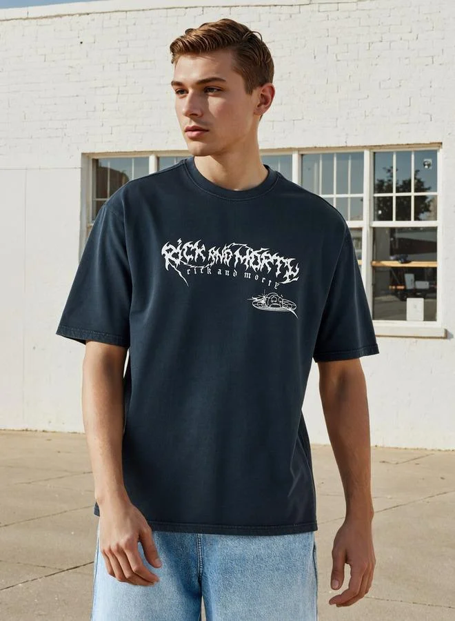 SP Characters Rick and Morty Print Relaxed Fit T-shirt