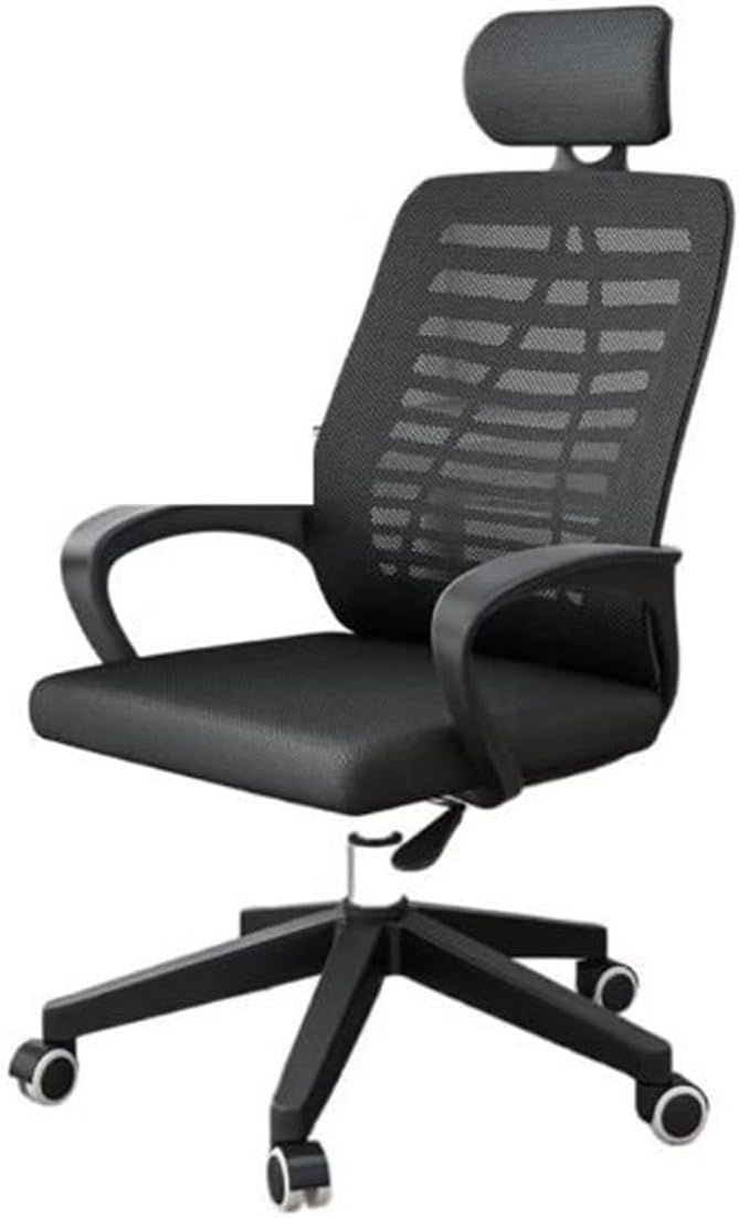 JCB CHIC كرسي مكتب، كرسي مكتب مريح، كرسي كمبيوتر شبكي مع دعم قطني، كرسي مكتب قابل للتعديل، مناسب للمنزل أو المكتب أو الدراسة (أسود-B) - Image 1