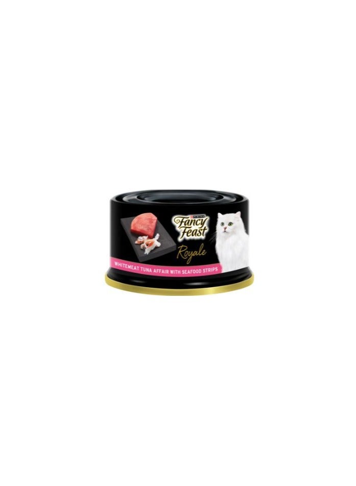 PURINA Fancy Feast Royale White Meat Tuna Affair with Seafood Strips, 85g×12