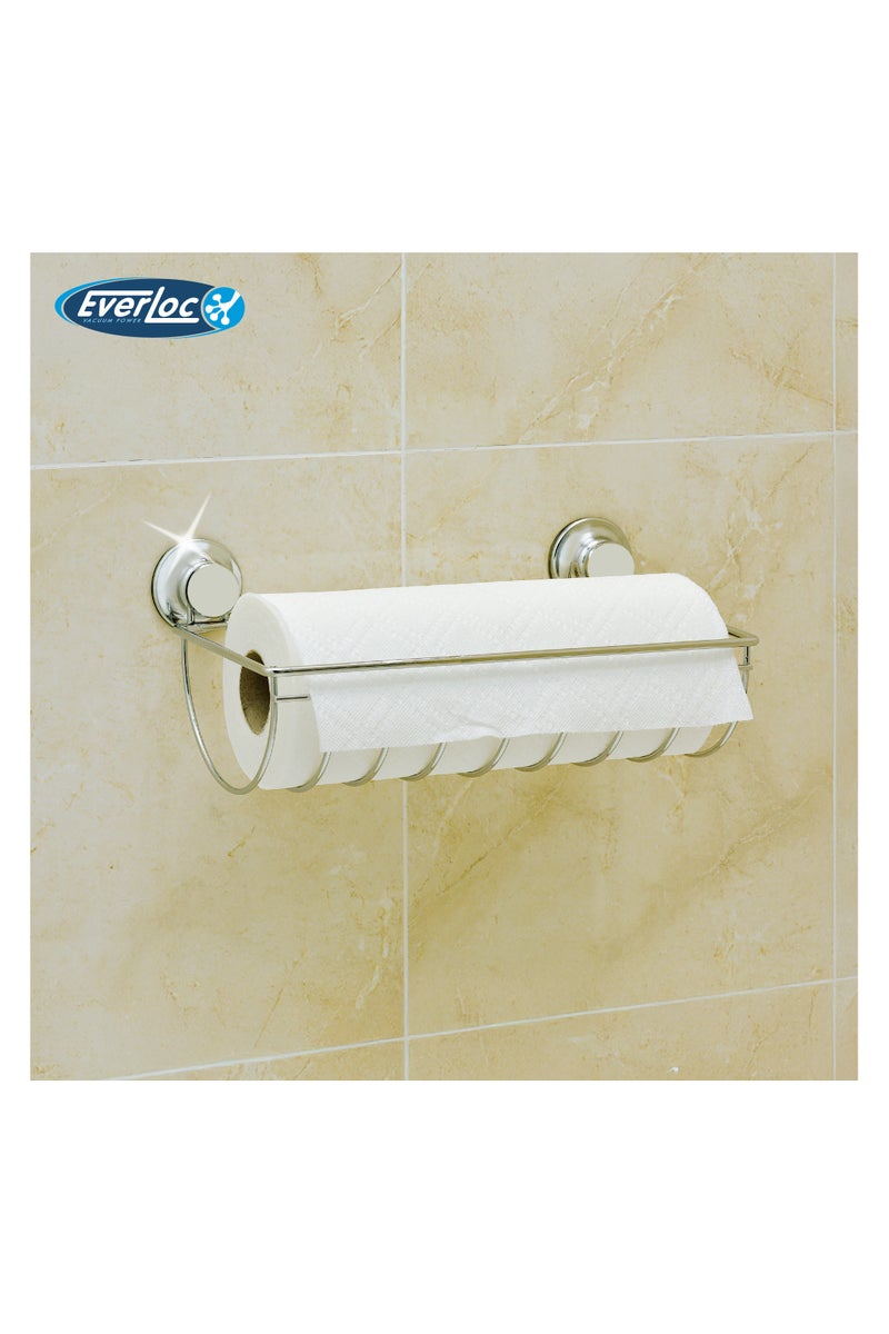 EVERLOC Tissue Roll Holder No Drilling No Screws No Glue No Adhesive Kitchen Paper Towel Dispenser Tissue Roll Stand Wall Mounted Silver - Image 2