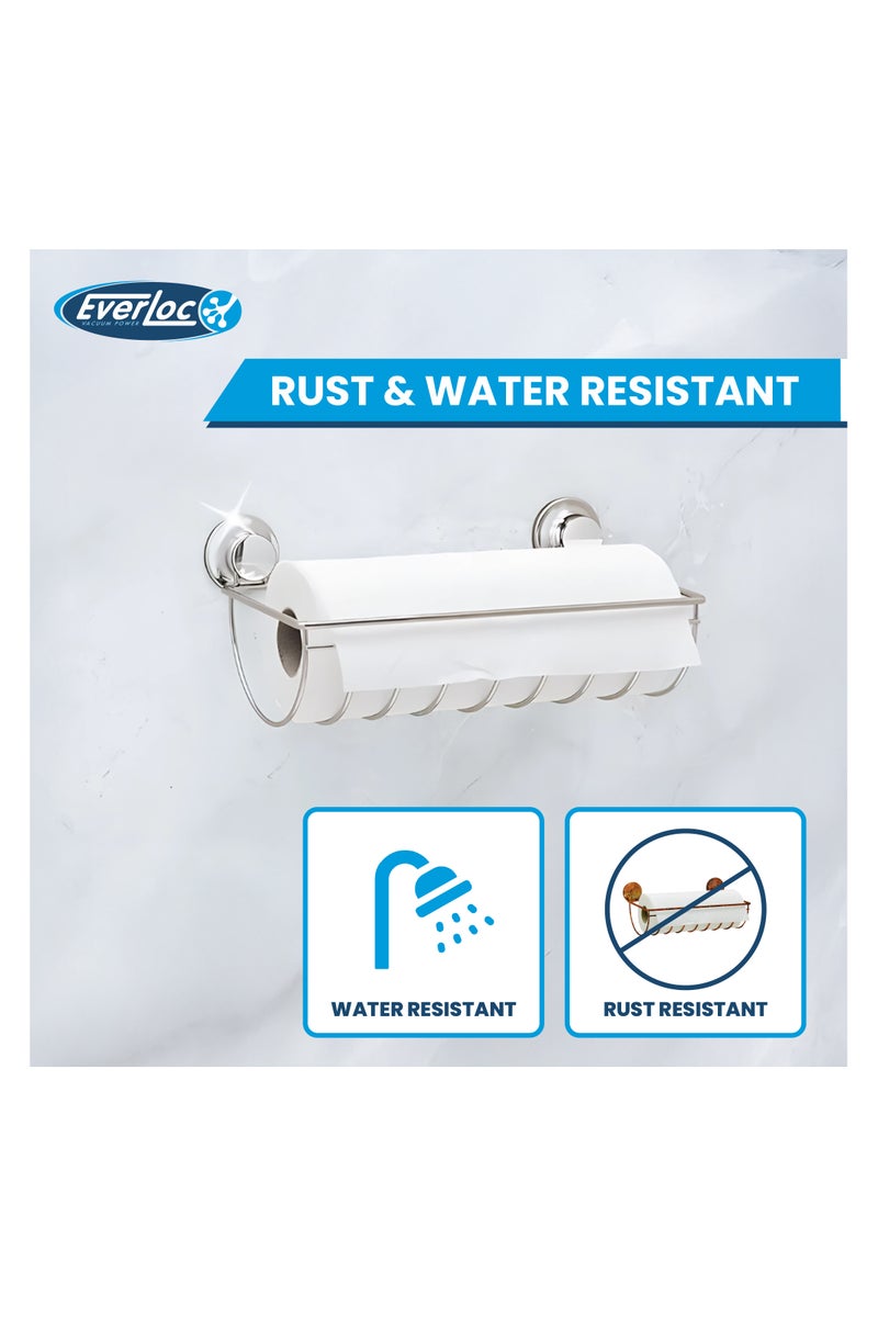 EVERLOC Tissue Roll Holder No Drilling No Screws No Glue No Adhesive Kitchen Paper Towel Dispenser Tissue Roll Stand Wall Mounted Silver - Image 4