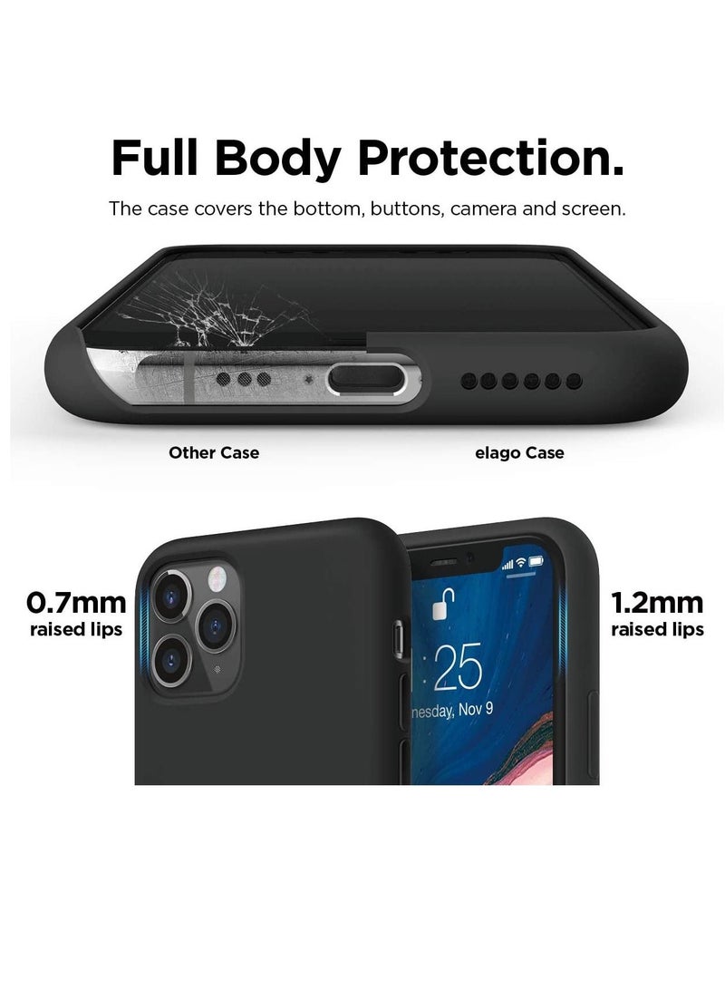 DUSALA Silicone Case Compatible with iPhone 11 Pro 5.8-Inch,Silky-Soft Touch,Full-Body Protective Case,Shockproof Cover with Microfiber Lining (Black) - Image 3