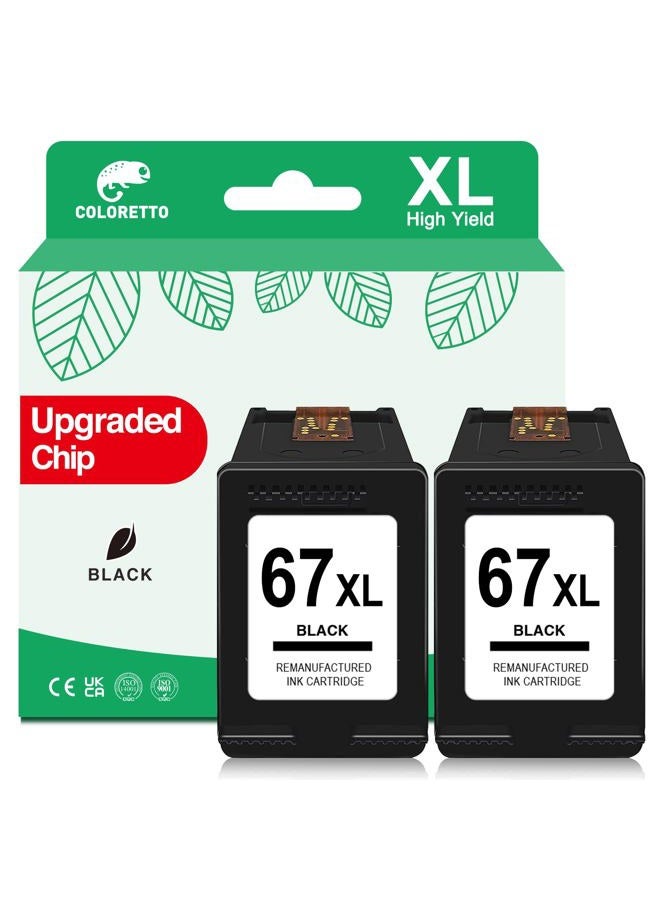 67XL Ink for HP 67XL Black Ink Cartridge for Deskjet 2800e 2827e 2855e 2852e 2755e 2700 4200e 4255e 4155e 4100e Envy 6455e 6055e 6000 for HP Ink 67 Black HP67 Ink Cartridges Replacement