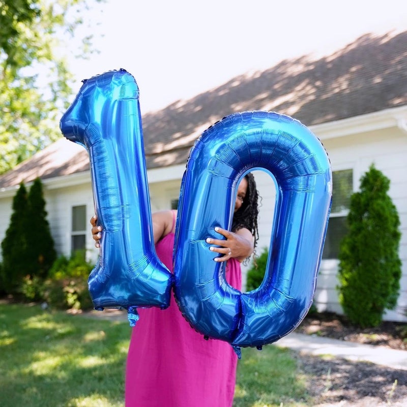 IWERP Navy Blue Number Balloon 40 Inch, 0 Number Balloons, 10 20 30 40 50 Numbers Balloon Birthday Decorations, Blue Party Supplies for Boy Men - Image 5