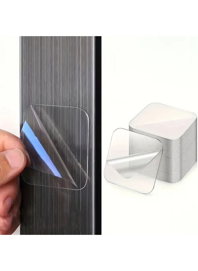 30 قطعة من الخطافات اللاصقة الشفافة ذات الوجهين 2.36 × 2.36 بوصة شرائط تركيب بدون بقايا - Image 3