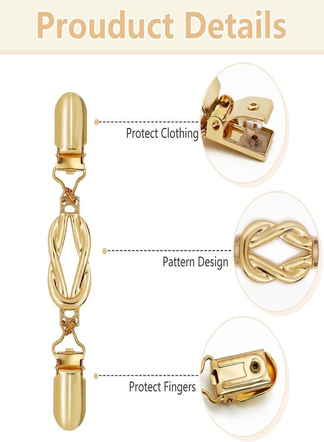 Pmeixcy 2pcs Cardigan Clip for Women Set, Cinch Clip, Shirt Clips Women, Classic Style, Silver and Gold，for Fixed Cardigan and Shawl with Formal Occasions - Image 3