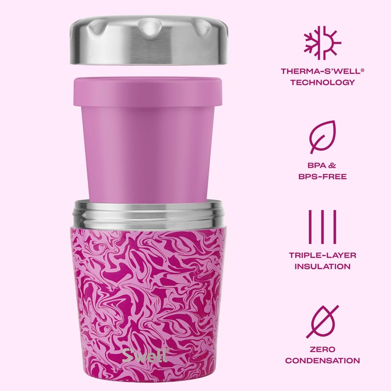 S'well Stainless Steel Ice Cream Chiller, 16oz, Strawberry Swirl, Triple Layered Vacuum Insulated Container Keeps Ice Cream Frozen For Up To Four Hours, BPA Free - Image 3