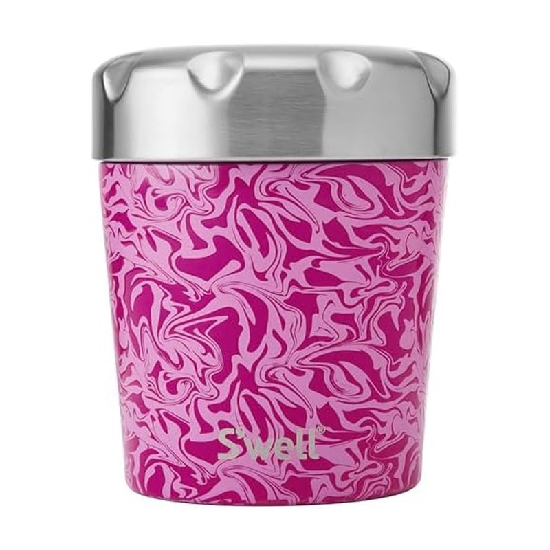 S'well Stainless Steel Ice Cream Chiller, 16oz, Strawberry Swirl, Triple Layered Vacuum Insulated Container Keeps Ice Cream Frozen For Up To Four Hours, BPA Free - Image 1