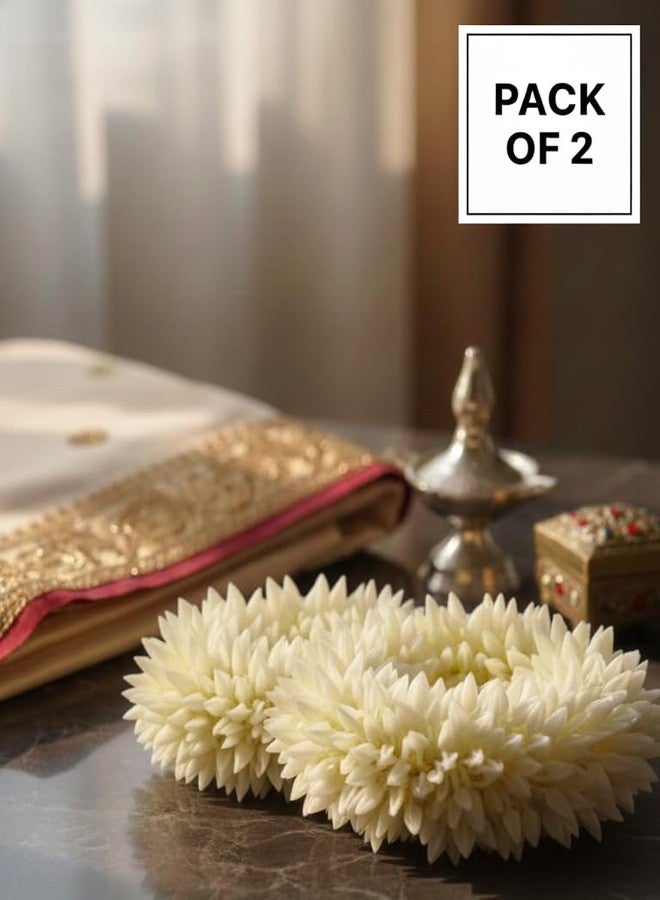 قطعتان من إكسسوارات الشعر المعطرة برائحة الياسمين للنساء والفتيات (35 غرام) (أبيض) (مقاس حر، 2) - Image 2