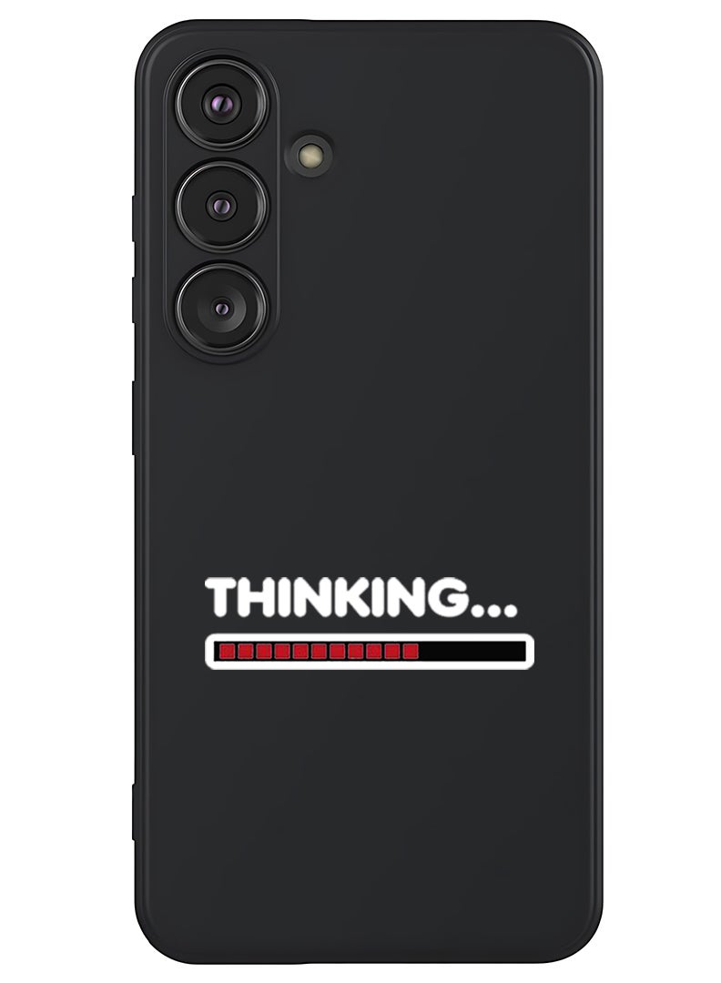 Theodor Protective Slim Fit Case Liquid Silicone Cover with Full Body Protection Anti-Scratch Shockproof Case For Samsung Galaxy S25 Plus (Black) - Thinking - White - Image 1