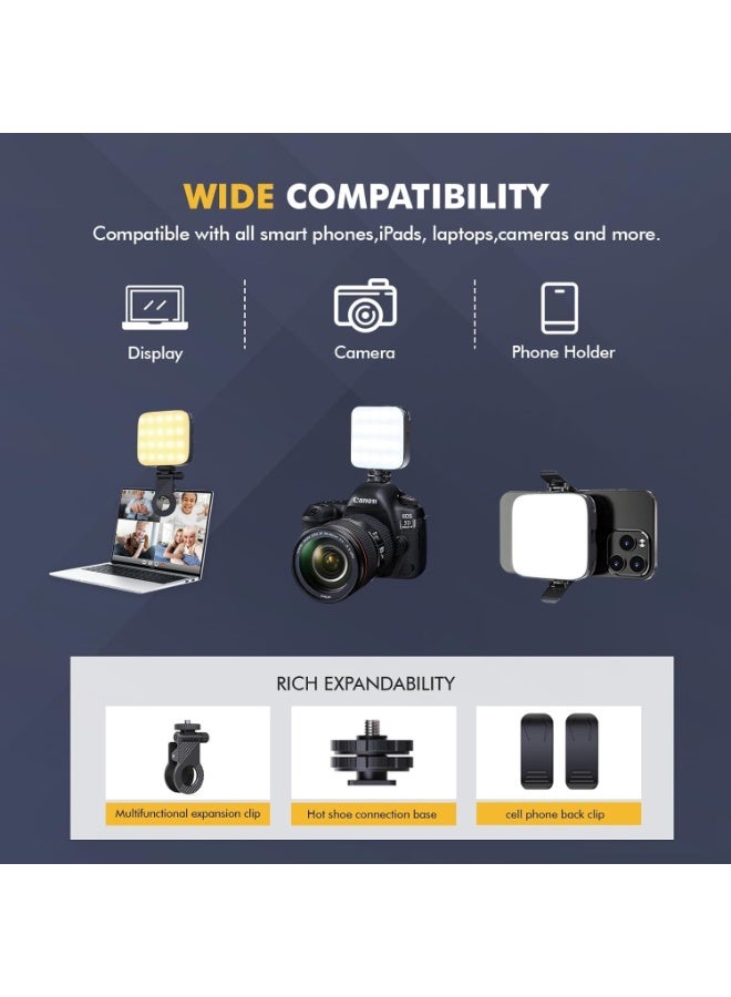 Rechargeable 64-LED Selfie Light – Clip-On Video Lighting for Phone, Laptop, or Camera – Adjustable Brightness for Makeup, YouTube, TikTok, Live Streaming & Video Calls - Image 2