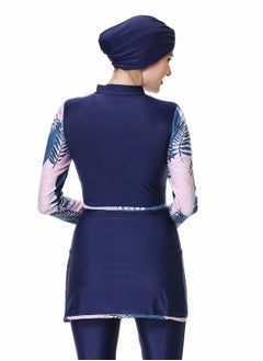 NIBEMINENT 3-Piece Women Conservative Swimsuit Set Muslim Sun Protection Split Design Beachwear Skirt  - Image 2
