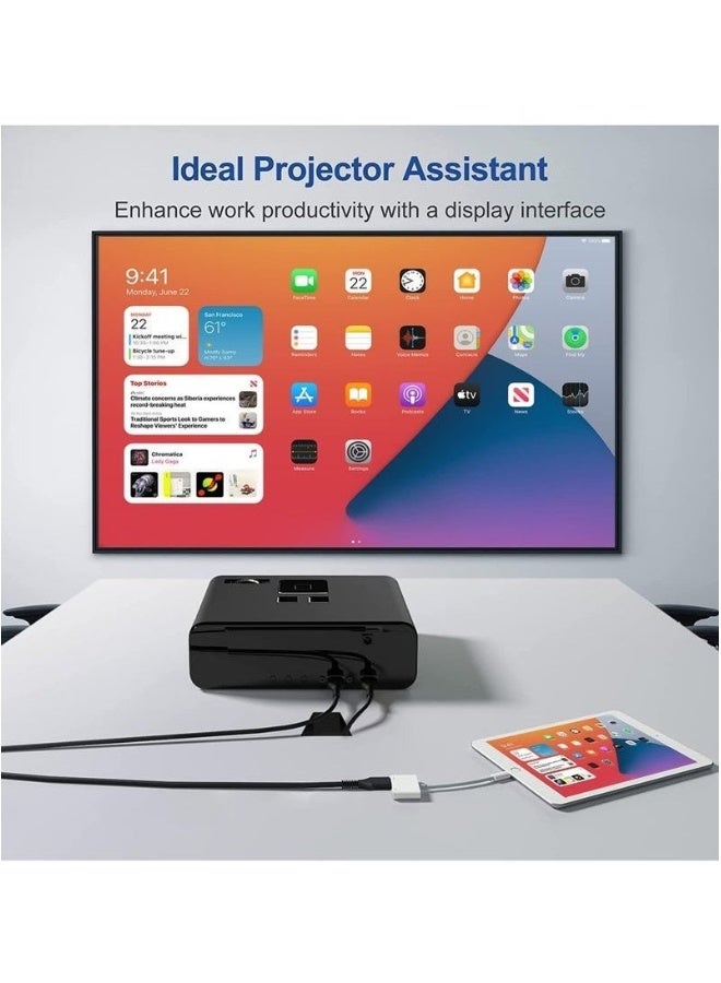 FLOWING HDMI Adapter for iPhone to TV iPad to HDMI 1080P HD Digital AV Adapter(No Need Power) Video & Audio Sync Screen Connector Compatibility with iPhone 14/13/12/11/X/8/iPad/to HDTV Projector Monitor - Image 3