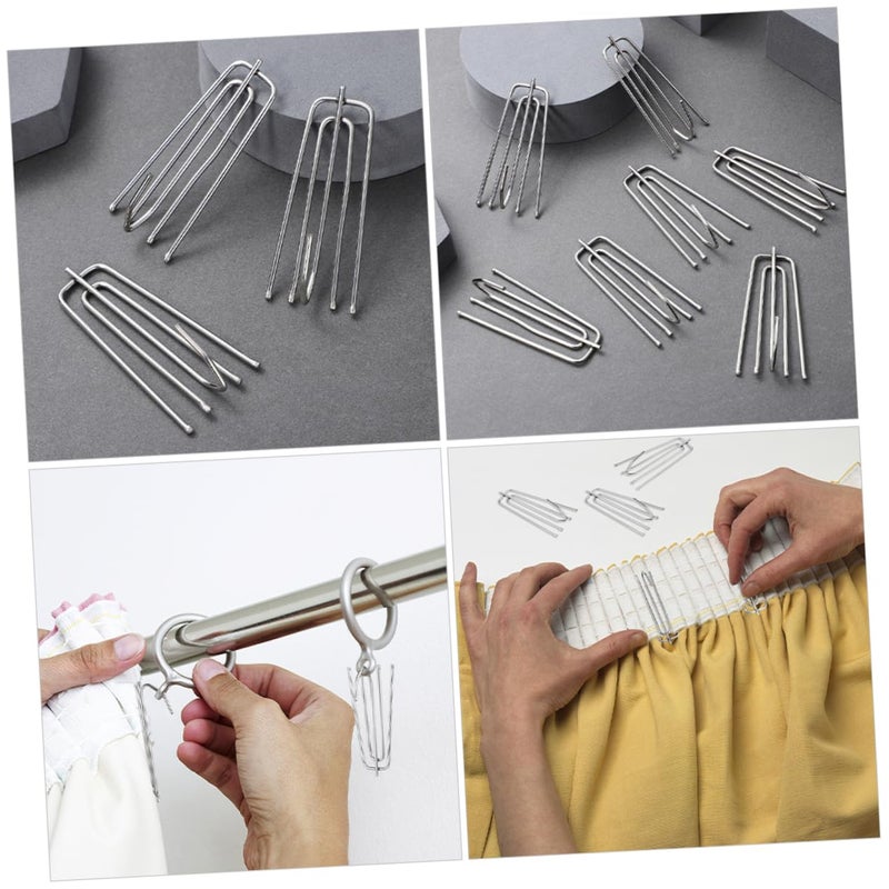 30 Pcs Stainless Steel Curtain Pleater Hooks Four Prong Design Easy to Install Replacement Clips - Image 5
