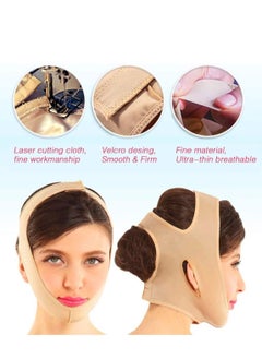 althiqahkey Face Lifting Slimming Belt, Facial Cheek V Shape Thin Mask Strap Face Line Smooth Breathable Compression Double Chin Reduce Bandage Size M  - Image 3