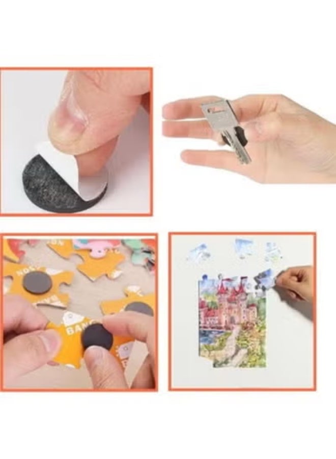 60 round magnets with adhesive backing, flexible self-adhesive magnets, suitable for DIY projects, small sticky magnetic dots, can be used to hang lightweight items, DIY, school, office, home. - Image 5