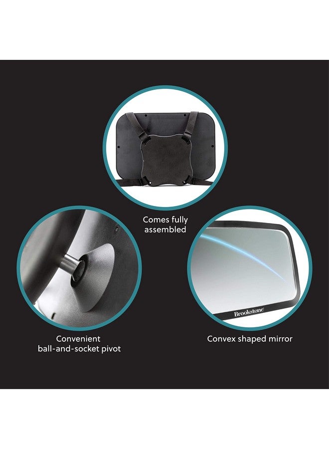 Brookstone - Wide View Baby Car Mirror, Compatible with Most Vehicles, Easy to Install, No Tools Required, Perfect for Infants and New-Borns, Safe & Shatterproof, Black, Fits All (BK1428-AMZ) - Image 4