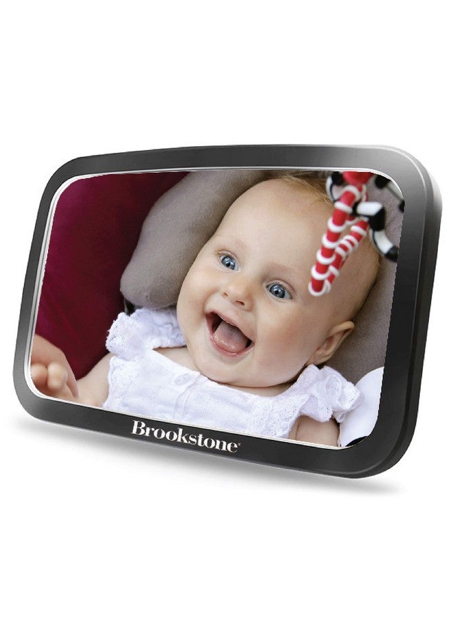 Brookstone - Wide View Baby Car Mirror, Compatible with Most Vehicles, Easy to Install, No Tools Required, Perfect for Infants and New-Borns, Safe & Shatterproof, Black, Fits All (BK1428-AMZ) - Image 1