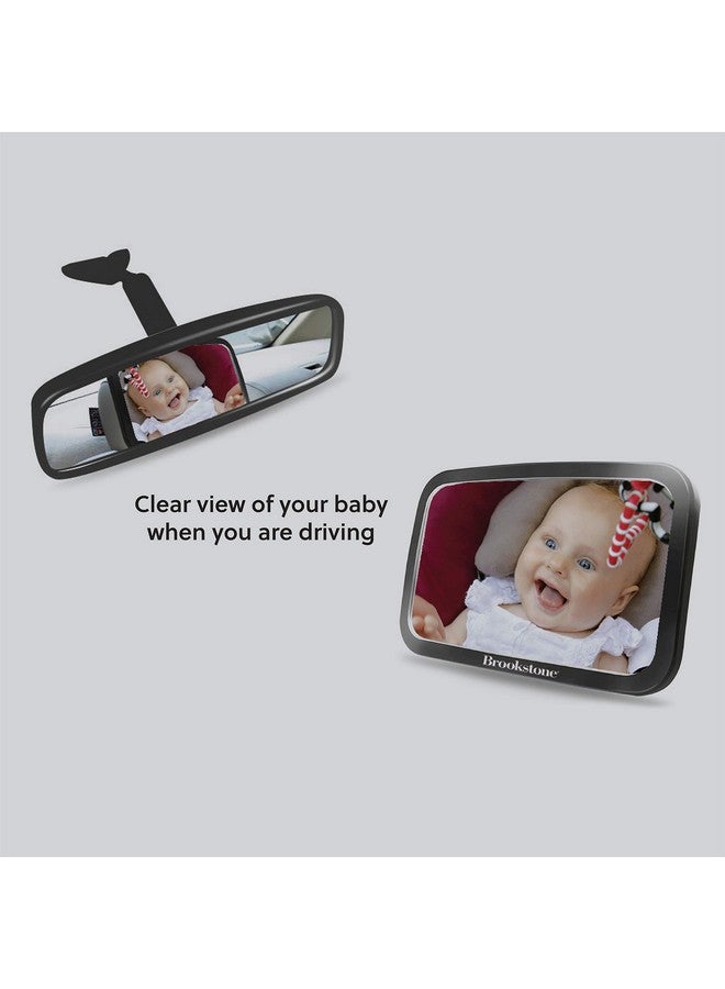 Brookstone - Wide View Baby Car Mirror, Compatible with Most Vehicles, Easy to Install, No Tools Required, Perfect for Infants and New-Borns, Safe & Shatterproof, Black, Fits All (BK1428-AMZ) - Image 2